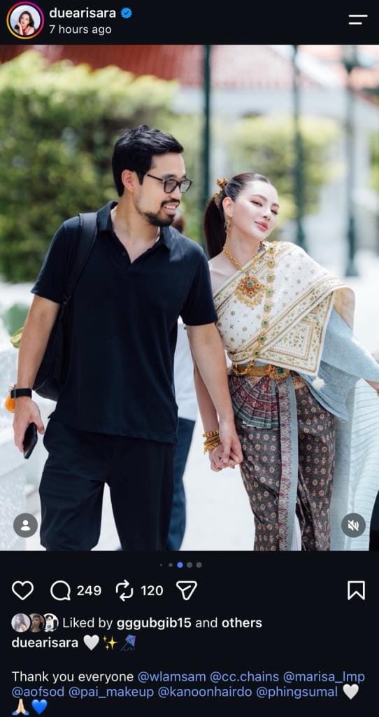 清晰到无需放大！"Dew Arissara"甜蜜秀恩爱"Woody Lamsam" 首次正面亮相全入镜