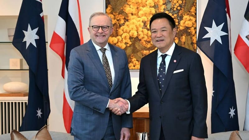阿努廷携手阿尔巴尼斯推进泰澳战略伙伴关系,全力推动贸易、安全与打击跨国犯罪合作